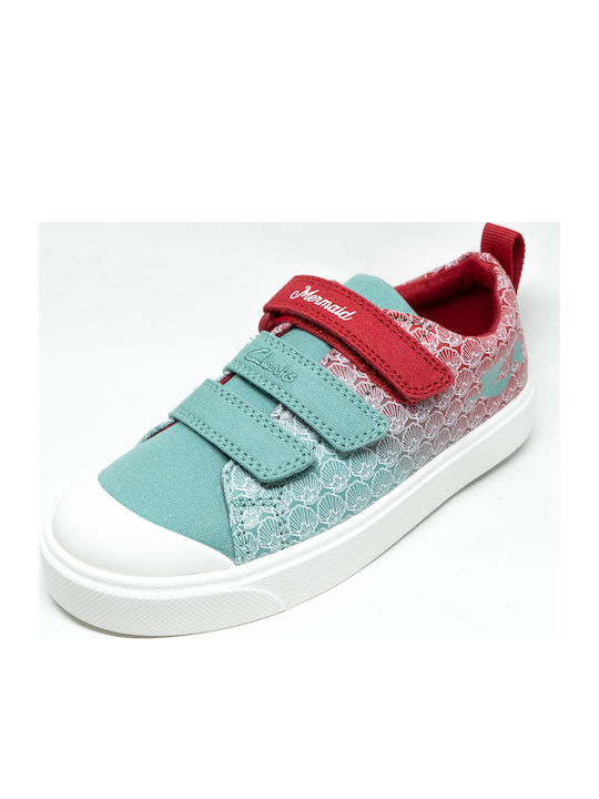 Clarks Kids Sneakers City Shell Anatomic with Scratch Turquoise