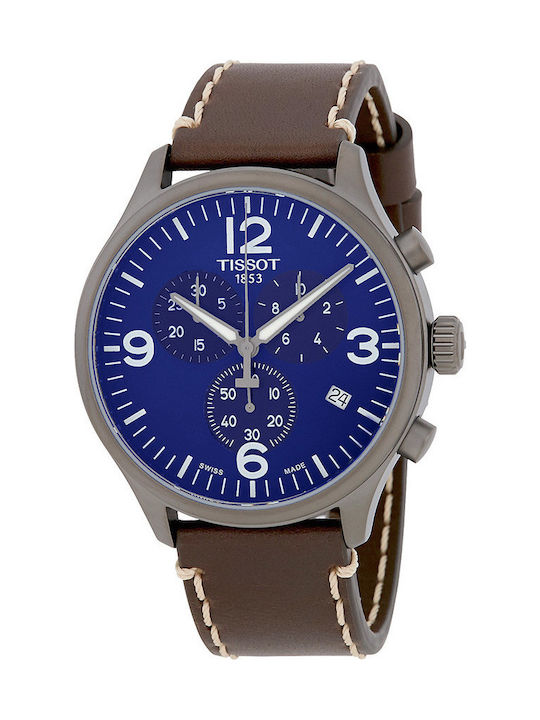 Tissot Chrono Xl Uhr Chronograph mit Braun Lederarmband