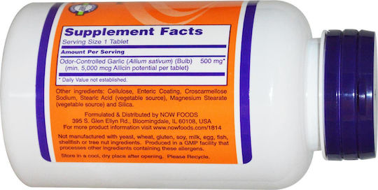 Now Foods Garlic Odor Controlled 90 tabs