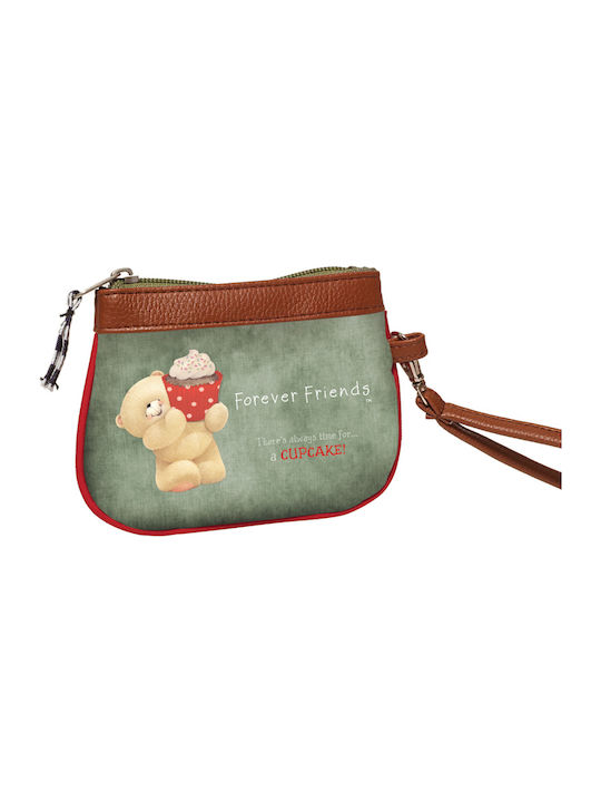 Forever Friends Kinder Geldbörse Münzfach mit Reißverschluss Khaki 333-41288