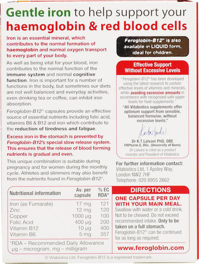 Vitabiotics Feroglobin Slow Release 30 caps