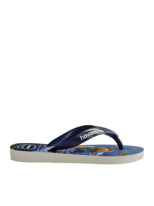 Kids' Flip Flops Navy Blue Minecraft