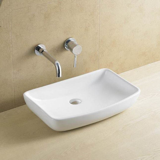 Ceramita F615 Надеждна мивка Порцелан 60x38x13.5см Бял Ceramita F615 Надеждна мивка Порцелан 60x38x13.5см Бял