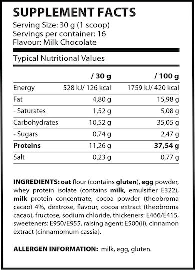 QNT Belgian Waffles Protein Whey Protein with Flavor Milk Chocolate 480gr