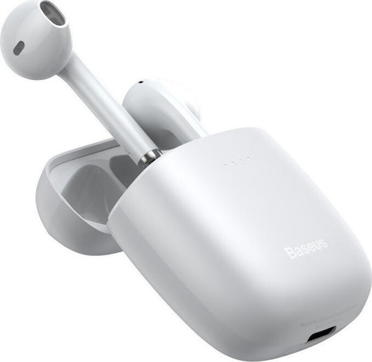Baseus W04 Pro Earbud Bluetooth Handsfree Earphones with Sweat Resistance and Charging Case White