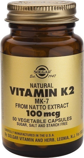 Solgar Vitamin K2 (MK-7) 100mcg Vitamin for Bone Health 100mcg 50 veg. caps