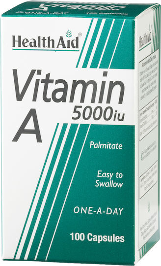 Health Aid Vitamin A Βιταμίνη για τα Μαλλιά, τo Δέρμα & Αντιοξειδωτική δράση 5000iu 100 x 1 κάψουλες