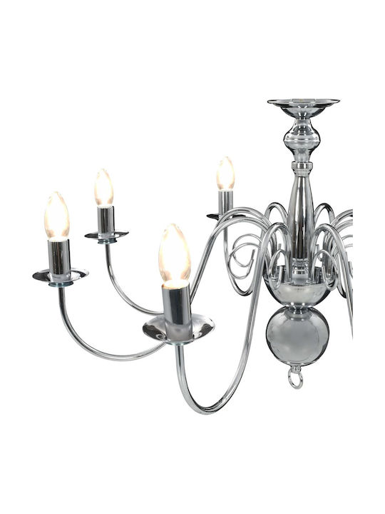 vidaXL Chandelier Candlestick 8xE14 Silver 281618