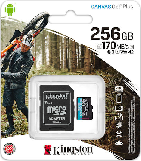 Kingston Canvas Go! Plus microSDXC Клас 10 U3 V30 A2 UHS-I с адаптер