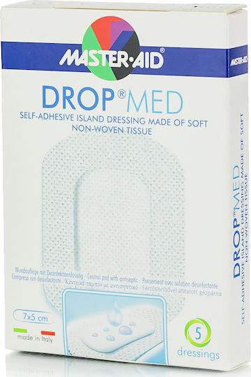 Master Aid Drop Med Αυτοκόλλητη Γάζα 7x5cm 1τμχ