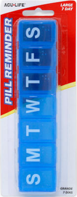 Acu-Life Wöchentlich Pill Organizer with 7 Compartments in Blau color 300B 1Stück