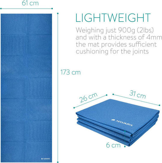 Navaris Foldable Exercise Mat Yoga Blue (173x61x0.4cm)