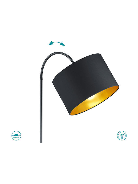 Trio Lighting Hostel Floor Lamp H160xW35cm. with Socket for Bulb E27 Black