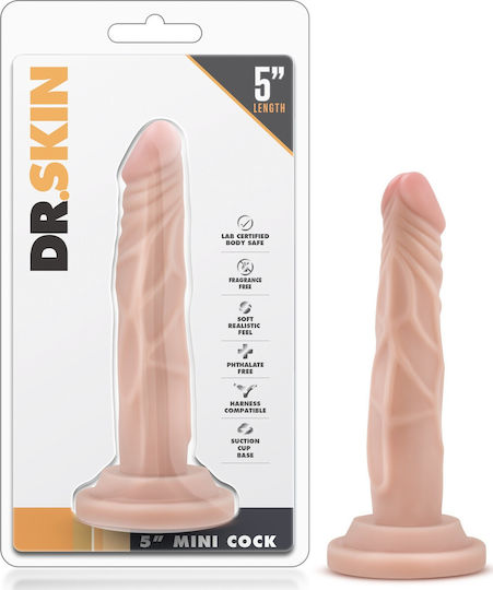 Dr. Skin Mini Ρεαλιστικό Dildo με Βεντούζα Beige 15cm