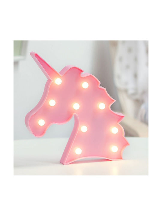 Kiokids LED Kinder Dekorative Lampe Einhorn Rosa 23x2.8x25.5εκ.