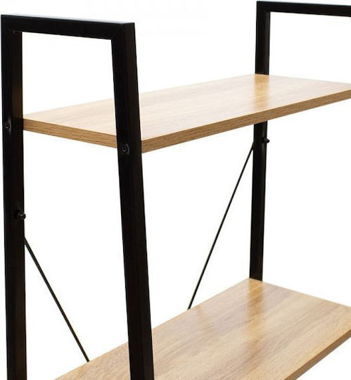 Bibliothek Ramon Natur-Schwarz 60x23x145,5cm