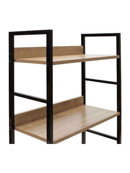 Bookcase Ramon Natural - Black 60x28x125.5cm