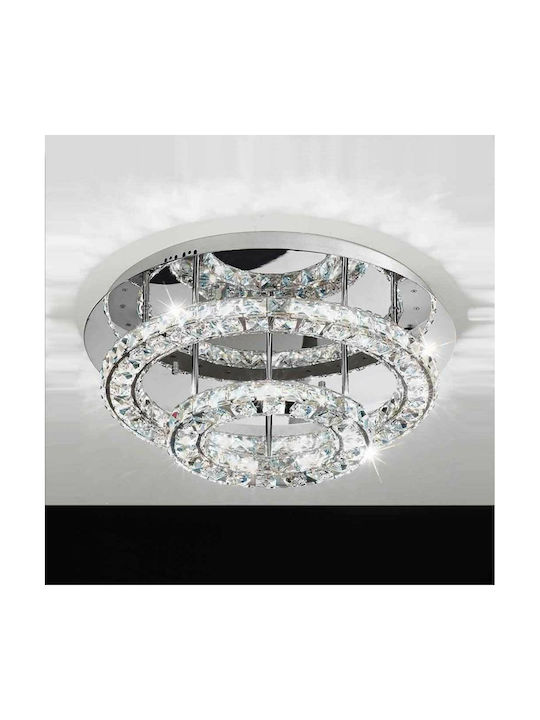 Eglo Toneria Classic Ceiling Light with Integrated LED and Crystals 55pcs Silver