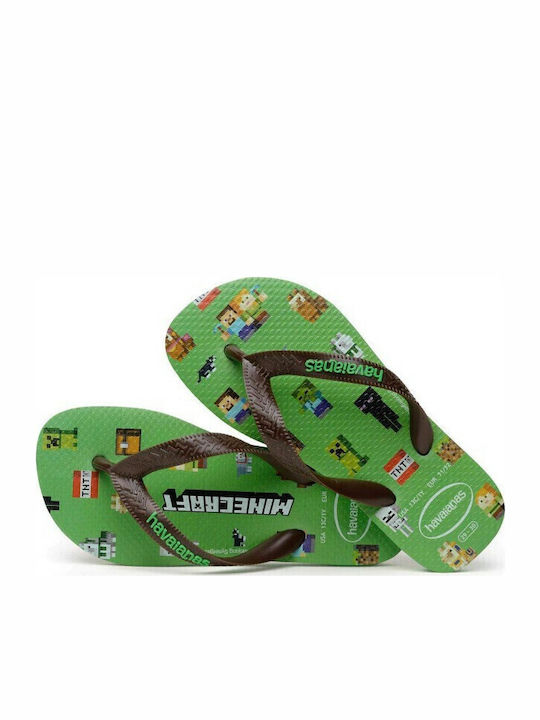 Șlapi pentru copii Flip Flops Maro Minecraft