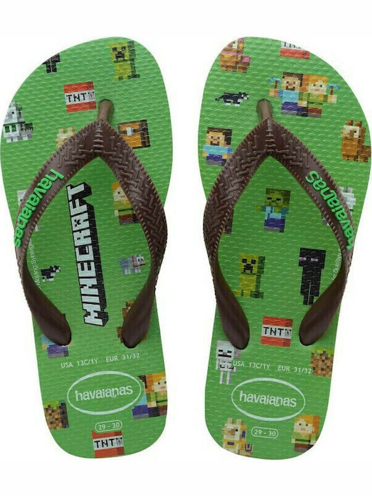 Șlapi pentru copii Flip Flops Maro Minecraft