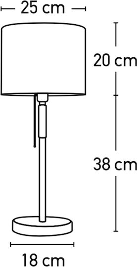Inlight 3453 Μεταλλικό Πορτατίφ για Ντουί E27 με Λευκό Καπέλο και Μαύρη Βάση
