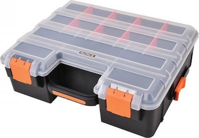 Tactix Tool Compartment Organiser 17 Slot Adjustable Black 43.2x35.5x12cm