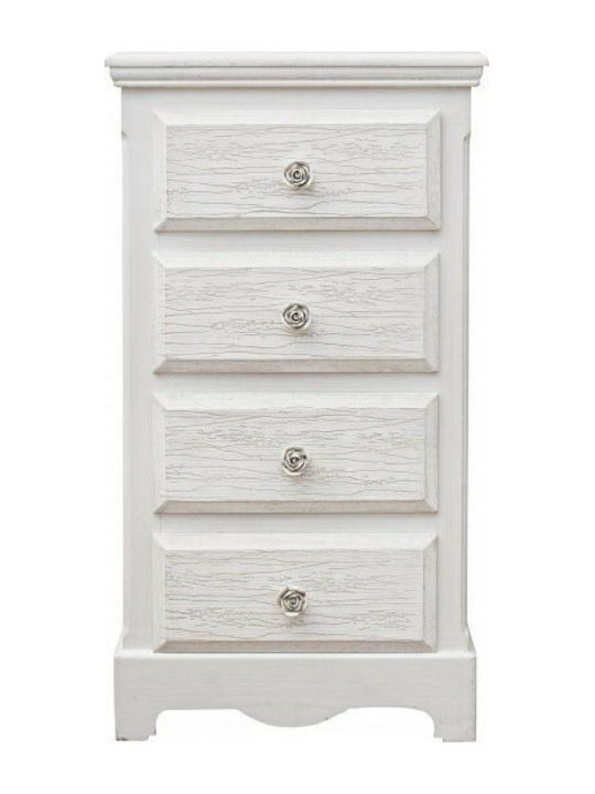 Schubladen Aufbewahrung Blanc mit 4 Schubladen White L40xB30xH76cm