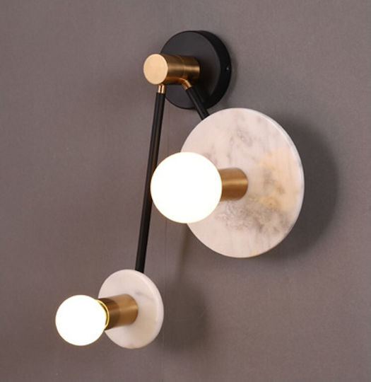 Aca Clock Modern Lamp Wall with Socket E27 Black 18x23x18cm