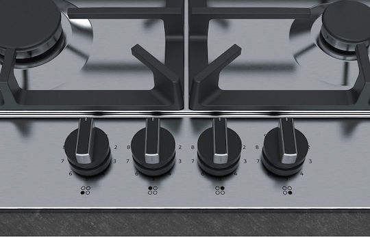 Neff N 70 Εστία Φυσικού Αερίου Αυτόνομη Inox 58.2x52εκ. Ασημί