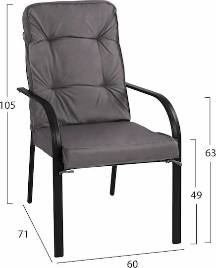 Set Sala De Mese Pentru Exterior 5 Piese Gri Cu Perne