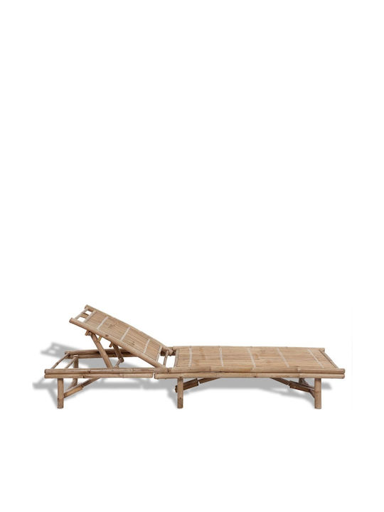 Șezlong Pentru Grădină și Piscină Din Bambus Maro 200x65x30cm