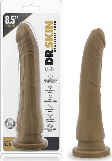 Dr. Skin Basic Glass Dildo With Suction Cup Mocha 22cm