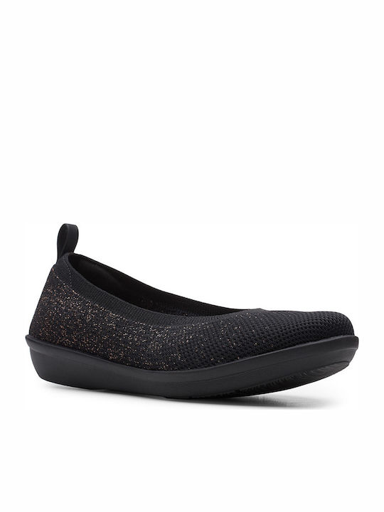 Clarks Leather Ballerinas Ayla Paige Black