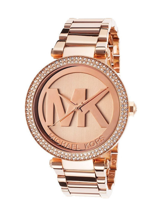 Michael Kors Parker Γυναικείο Ρολόι 39mm Μπαταρίας με Ροζ Χρυσό Μεταλλικό Μπρασελέ