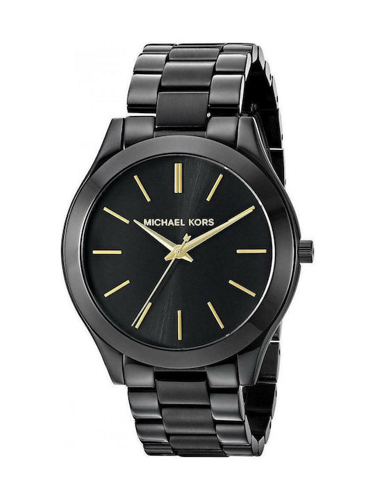 Michael Kors Runway Women's Watch with Black Metal Bracelet