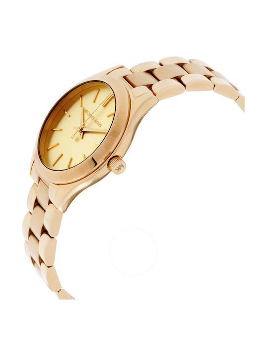 Michael Kors Mini Slim Runway Watch with Gold Metal Bracelet