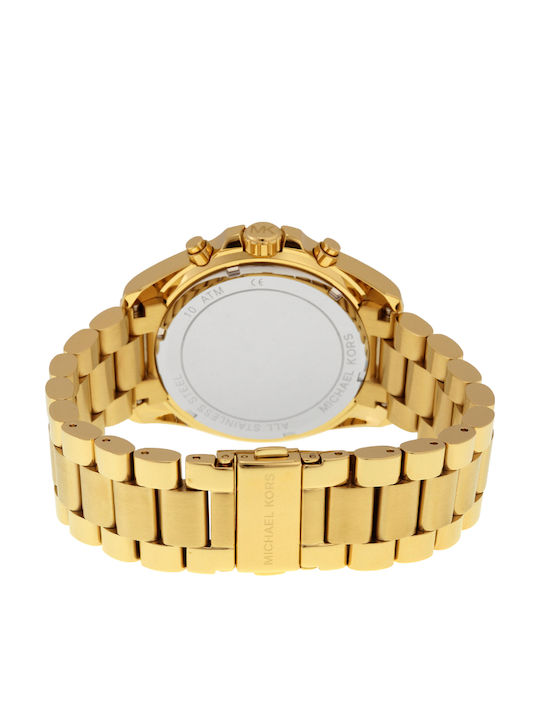 Michael Kors Bradshaw Women's Watch Chronograph with Gold Metal Bracelet
