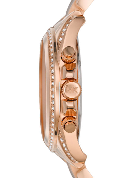 Michael Kors Blair Γυναικείο Ρολόι 39mm Χρονογράφος Μπαταρίας με Ροζ Χρυσό Μεταλλικό Μπρασελέ