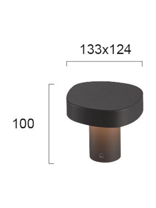 Viokef Onda Outdoor Small Post LED Floor Lamp 7W With Warm White Light IP54 Black