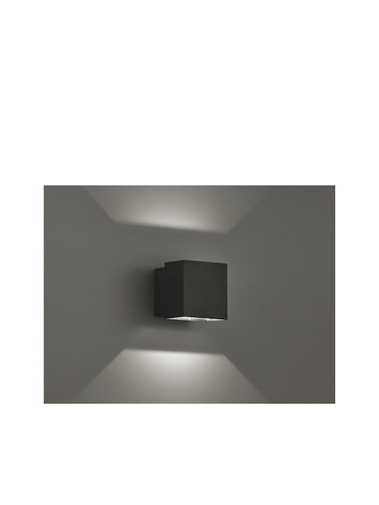 Viokef Quadro Waterproof Wall-Mounted Outdoor Ceiling Light IP54 with Integrated LED Black