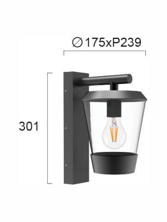 Viokef Sirio Стенно Външно Фенерче E27 IP54