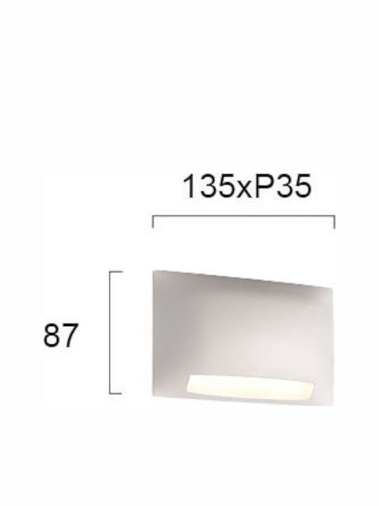 Viokef Mode Επιτοίχια Εξωτερική Πλαφονιέρα LED IP65 3W με Θερμό Λευκό Φως 13.5x8.7εκ.