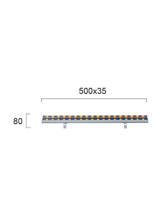 Viokef Trik Εξωτερικό Φωτιστικό LED Wall Washer 12W με Θερμό Λευκό Φως IP66 Γκρι