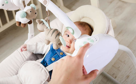 Lionelo Electric Baby Relax Swing Ruben with Music Grey & Turquoise for Child up to 12kg