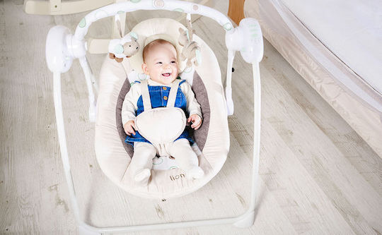 Lionelo Electric Baby Relax Swing Ruben with Music Grey & Turquoise for Child up to 12kg