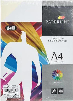 Paperline Premium Color Paper Χαρτί Εκτύπωσης A4 80gr/m² 250 φύλλα Πολύχρωμο