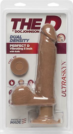 Doc Johnson The D Perfect D Vibrating Realistic Vibrator 20cm Caramel