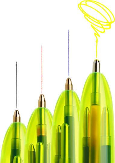 BIC 4 Colours Fluo Στυλό Ballpoint Πολλαπλών Χρωμάτων