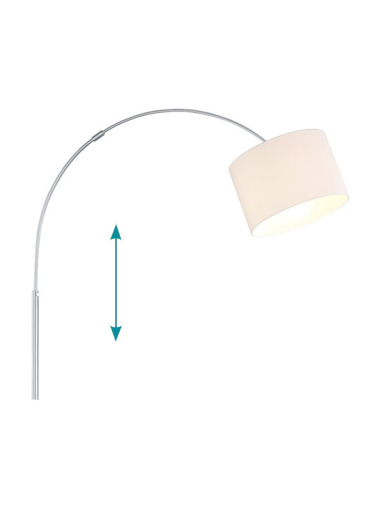 Trio Lighting Hotel Подова Лампа В215xД30см. с Цокъл за Крушка E27 Бял
