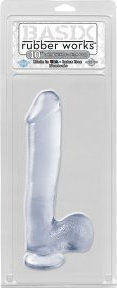 Basix Rubber Works Realistisches Dildo mit Hoden und Saugnapf Transparent 25cm